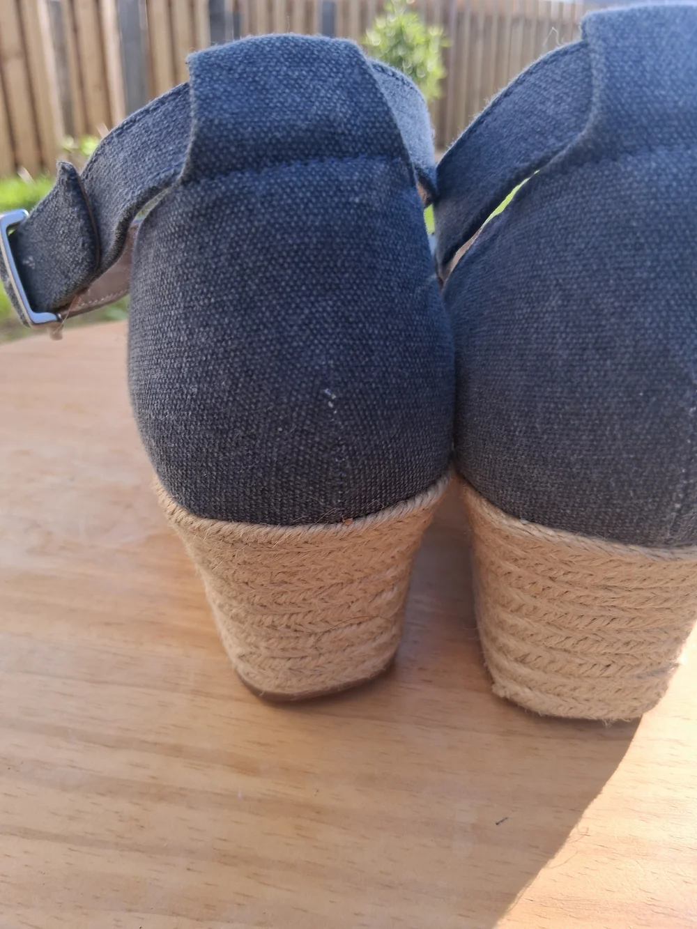 BOC Blue Canvas Espadrille Wedge Sandals Women’s Size 9 Comfort Shoes